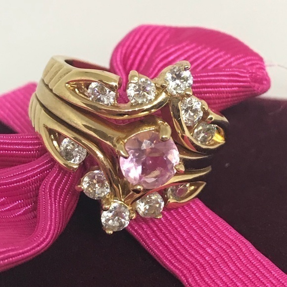 Swarovski crystal ring 14k gold plate - Picture 3 of 8